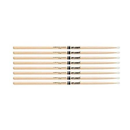 PACK Pro-Mark Hickory Nylon Tip Premium Drum Sticks 7A Light, TX7AN-4