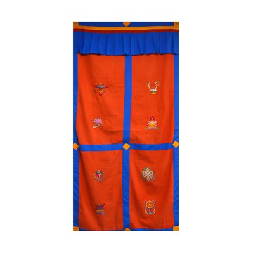 八吉祥健康好運門簾(澄橘底)