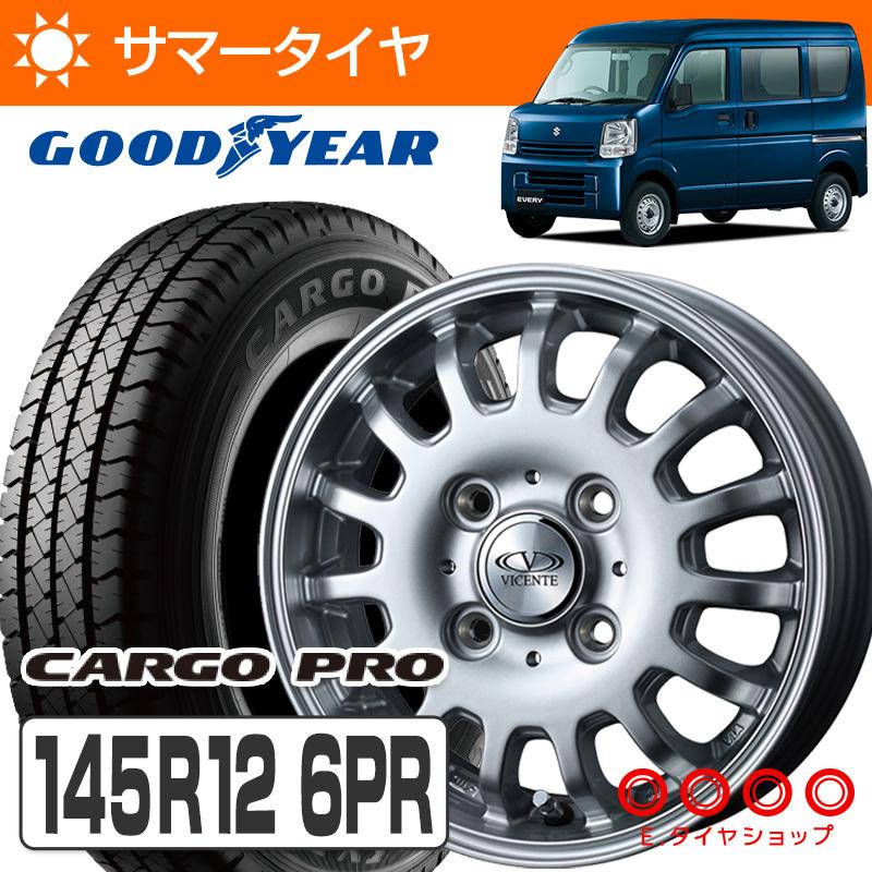 145R12 6PR グッドイヤー カーゴプロ + ヴィセンテ04 12×3.50B PCD100