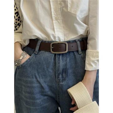 黑色真皮女士皮帶女款2025新款配牛仔褲高級感腰帶女裝飾褲帶百搭