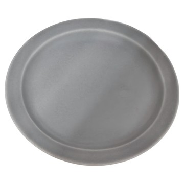日本 美濃燒 簡約 寬邊甜點盤  14 x 10.8cm  灰藍色  1個