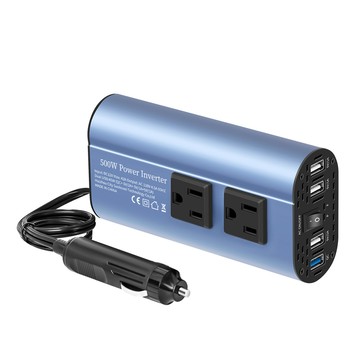 車用擴充點菸器 車載逆變器 變壓器 逆變器修正弦波 電源轉化器 300/500W車載電源轉換器 12V轉110V 帶USB