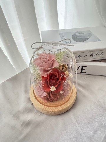 永生花玻璃花盅 夜燈