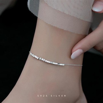【巴黎精品】現貨+預購 925純銀腳鍊手鍊腳鏈腳踝鏈足鏈腳飾手鏈情人節禮物-祥雲方牌復古女飾品a1kk40