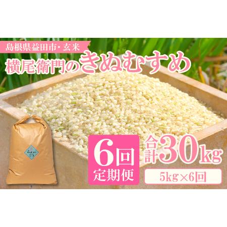 ふるさと納税 C-1112 横尾衛門のきぬむすめ 玄米 5kg×6回コース 島根県益田市