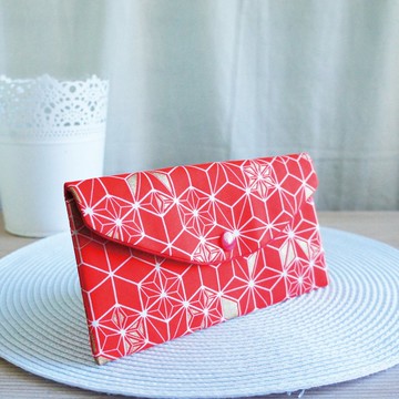 Lovely燙金【六角星紅包袋】存摺套、現金收納袋、紅E