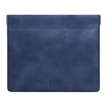 POLYWELL 彈片絨布收納包 15 x 11.5 cm PW15-T65-0811  寶藍色  1個