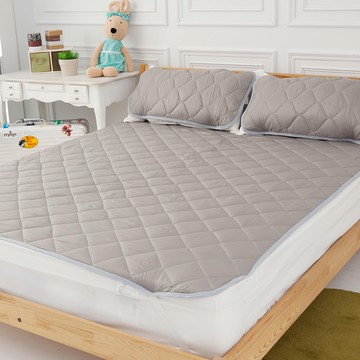 LAMINA 單人咖啡紗平單式2件式保潔墊  1組  咖啡紗