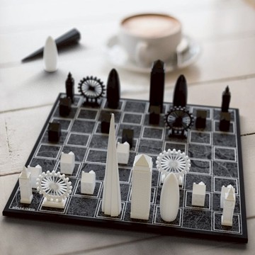 天空之城 地標西洋棋-木質棋盤 (四款城市任選) 東京 vs. 倫敦