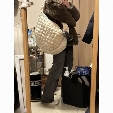 韓版新款包包女云朵褶皺大包個性小眾菱格大容量餃子包復古斜挎包