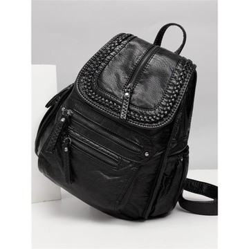 雙肩包女士潮流2025新款時尚大容量軟皮包包韓版百搭旅行皮質背包