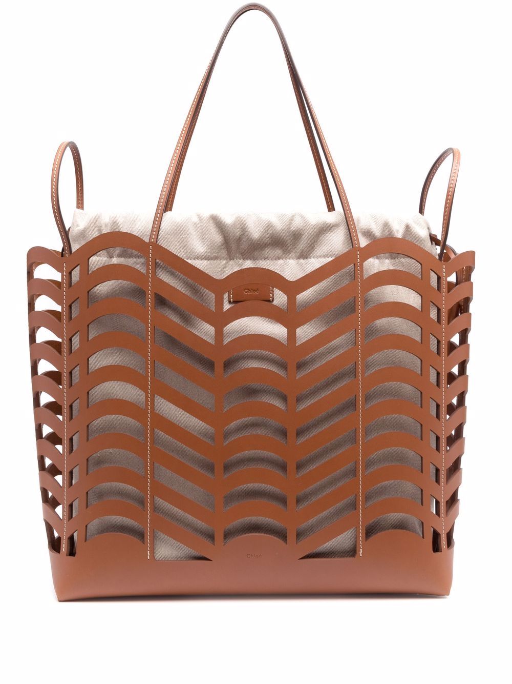 Chloé - convertible Kayan tote bag - women - Linen/Flax/Leather - One Size - Brown