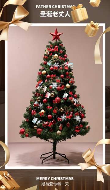 老丈人圣誕樹加密發光家用1.2m1.5m1.8m環保阻燃套餐圣誕節裝飾 森馬先生旗艦店