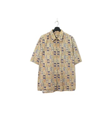 Back to Green-魚圖騰短袖襯衫 彩繪魚花圖 ff-10 vintage shirt
