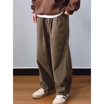 日系復古六叔同款全棉休閑褲男秋冬款男工裝褲春秋款寬松闊腿長褲
