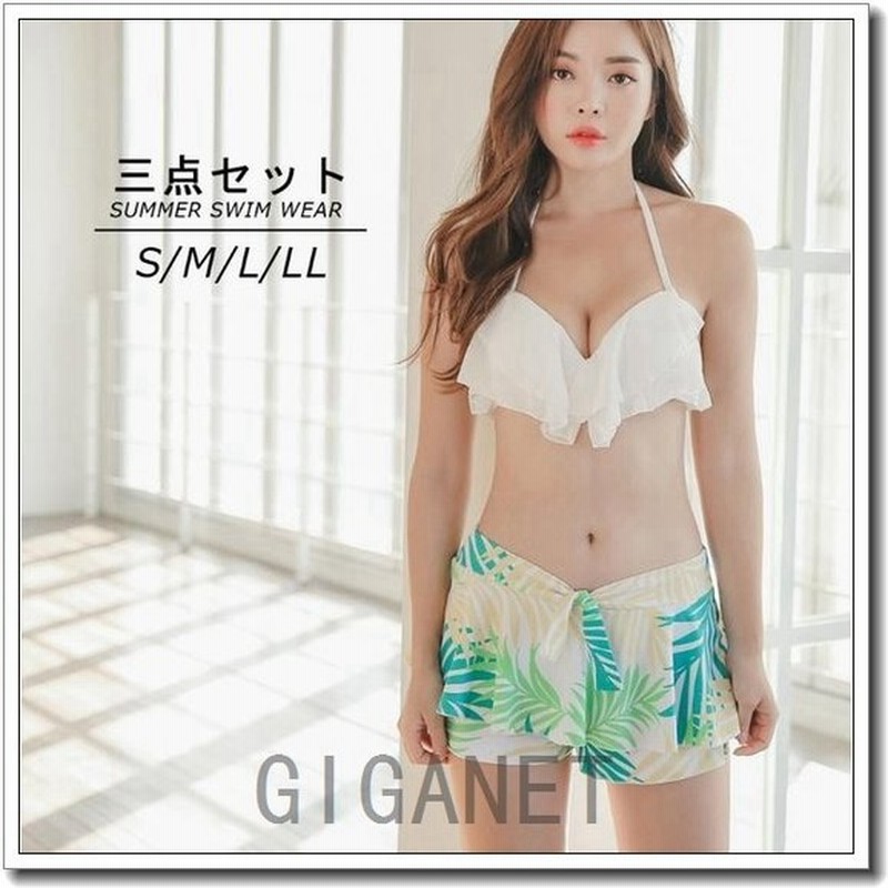 レディース水着フリルブラショーセット3点セットフレアビキニbikini花柄水着セットパッド付き盛れるフレアフリル花柄フリル水着3点セット 通販 Lineポイント最大0 5 Get Lineショッピング