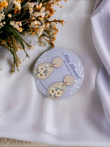 白山茶花經典軟陶耳環/氣質耳環/浪漫情人節禮物