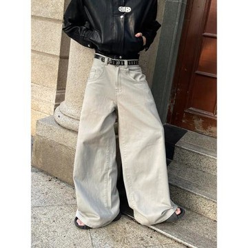INFiniTEHF小眾設計復古大廓形走秀款拖地寬松高腰褲西裝牛仔褲男
