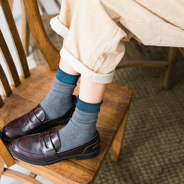 中長襪子女春秋季堆堆襪中筒襪韓版學院風日系復古薄款純棉高幫襪