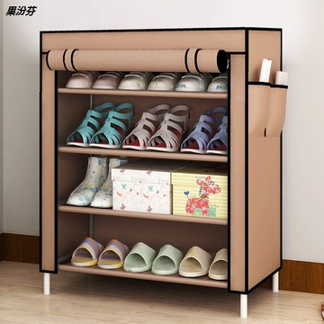 多層簡易帶布罩鞋架經濟型家用組裝宿舍布藝牛津布防塵收納鞋