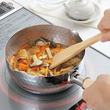 【YOSHIKAWA吉川】槌目紋不鏽鋼雪平鍋20cm(有刻度) IH對應日本製