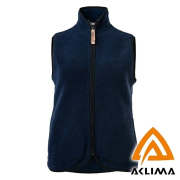 【ACLIMA 挪威】女再生羊毛立領背心『深藍』108104 戶外 露營 登山 健行 休閒 保暖 背心