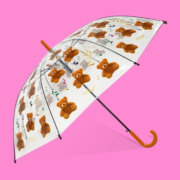 【blank.】全面出清4折起★Wiggle Wiggle 透明雨傘-小熊玩偶(新版)
