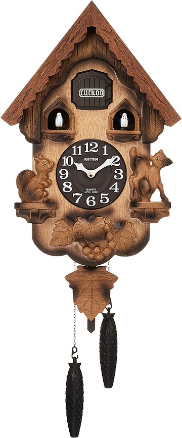 (免運) 日本製 RHYTHM 4MJ221RH06 森林 木屋 房屋 咕咕鐘 時鐘 掛鐘 擺鐘 布穀鳥 報時 禮物  日本代購