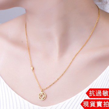 D3565【羅馬數字圓牌 鋼項鍊】鎖骨鏈 鈦鋼 金項鍊 抗過敏 時尚經典款 簡約 項鍊 情侶對鍊 情人鋼鍊 韓國飾品
