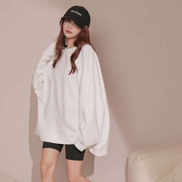 素面寬版大學T恤-白【KT222861】