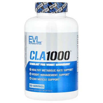 EVLution Nutrition, CLA1,000，無興奮劑體重管理，180 粒軟凝膠