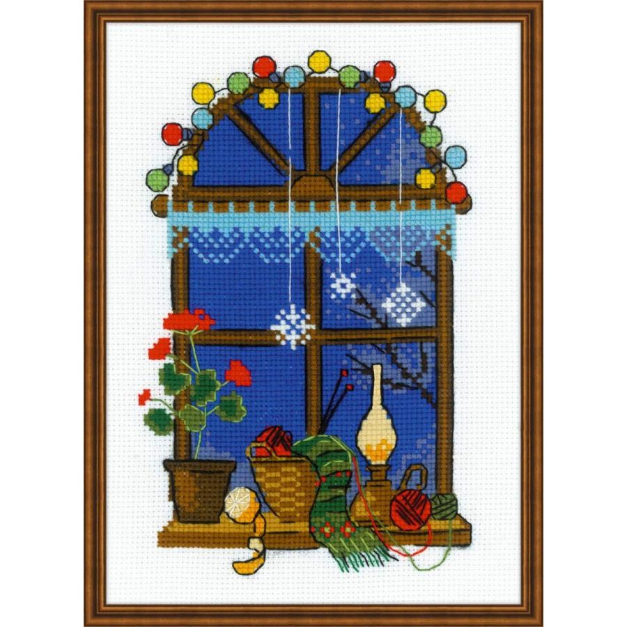 RIOLISクロスステッチ刺繍キット No.1592 "Winter Window" (冬の窓) 