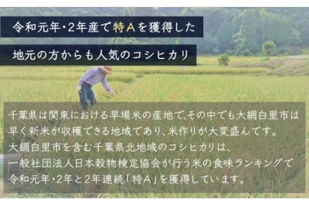 ＜6ヶ月定期便＞千葉県産「コシヒカリ」10kg×6ヶ月連続 計60kg