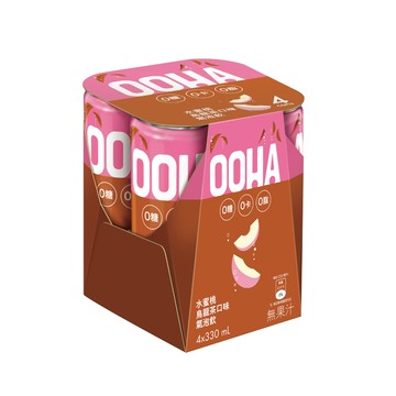 OOHA氣泡飲水蜜桃烏龍茶330ml