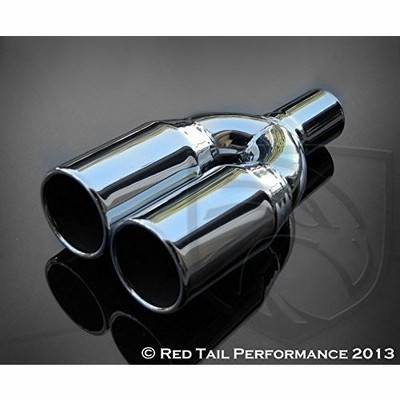 Mina Gallery Exhaust Muffler Tip Double Wall Round Cut Rolled Edge 2.25%ヴォールトDual Inlet/ID%Escape%Inlet/ID%Escape 7% Fascape%X 3.5%Escape%ou