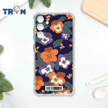 TRON 三星 A34 平塗手繪花朵E款 四角防摔載具殼 軟殼 手機殼