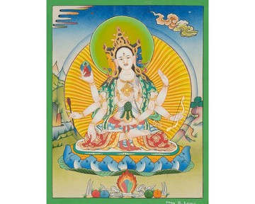 南嘉瑪長壽神唐卡手工牆飾