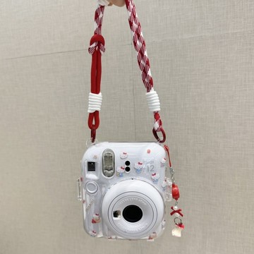 拍立得周邊 相機保護殼 相機殼 透明相機殼 【mini12透明外殼】instax水晶殼11拍立得硬殼相機保護殼殼子鏈條