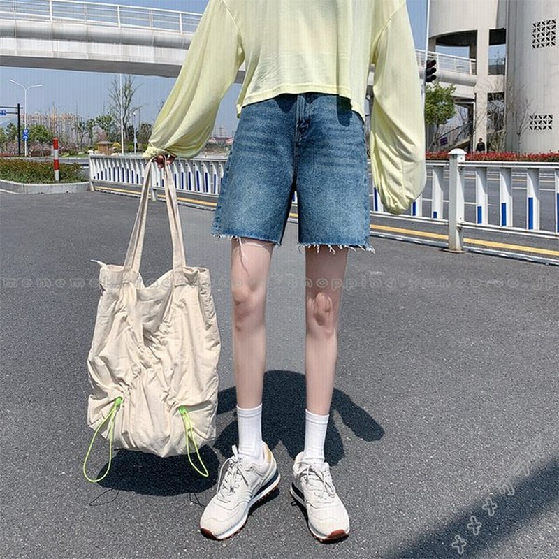 パンツ デニム ジーンズ レディース 着痩せ 5分丈 夏新作 ハイウエスト ゆったり きれいめ ワイドパンツ 人気 おしゃれ 夏コーデ 大きい 通販 Lineポイント最大get Lineショッピング