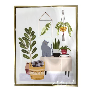 療癒之家I PS環保樹脂框+油畫布+松木內框  30x40cm  金色  1個