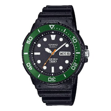 CASIO卡西歐 MRW-230H-1E3V 海洋風格旋轉錶圈腕錶 綠色可樂圈 44.6mm｜樂天領券現折★全館特惠中★指定刷卡回饋10%