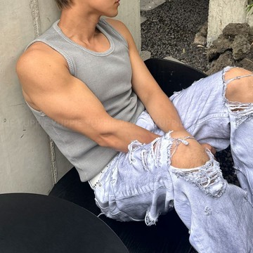 正韓重磅水洗棉半合身羅紋無袖背心 2色 YUPPIE 預購商品 0825