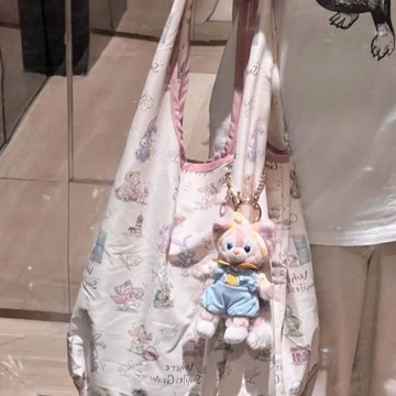 日系可愛動物圖案單肩腋下包甜美大容量百搭托特包環保購物帆布袋