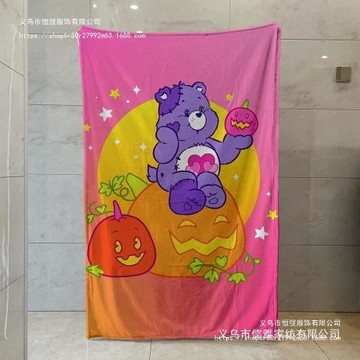 愛心熊 萬圣節系列 單面法蘭絨毛毯午睡保暖沙發毯柔軟