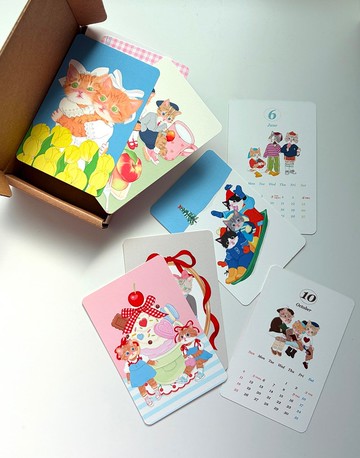 AutumnFruits 2026 貓咪插畫迷你月曆卡