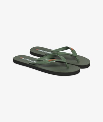 Superdry Men's Core Essential Flip Flops Khaki Size: 12-13