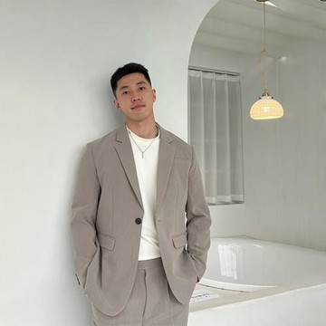 輕熟風ins潮高級感抗皺韓版微廓男士商務休閑百搭西裝宴會外套男