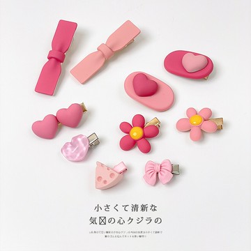 粉色系發夾少女夏季側邊網紅新款氣質發卡簡約劉海夾子頭飾