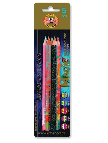 KOH-I-NOOR 三角形魔術色鉛筆硬紙盒組裝5支入*3406【領券滿額再折千12/31止】
