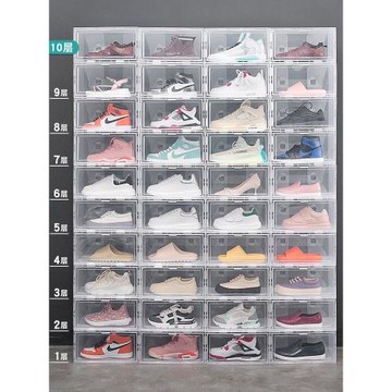 側開鞋柜透明鞋盒鞋子收納盒塑料抽屜式鞋盒簡易宿舍收納神器鞋架